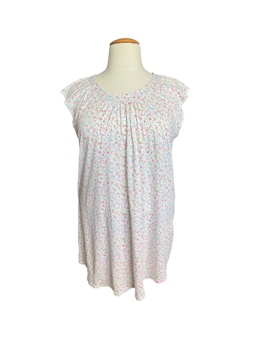 Carole Hochman XL Floral Cotton Nightgown Cottagecore Prairie Sleep Dress